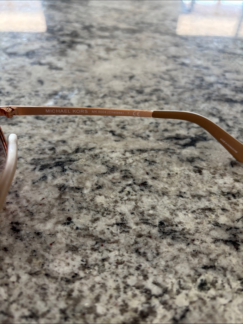 Michael Kors Rose Gold Aviator Sunglasses with Pink-Tinted Lenses - Picture 3 of 7